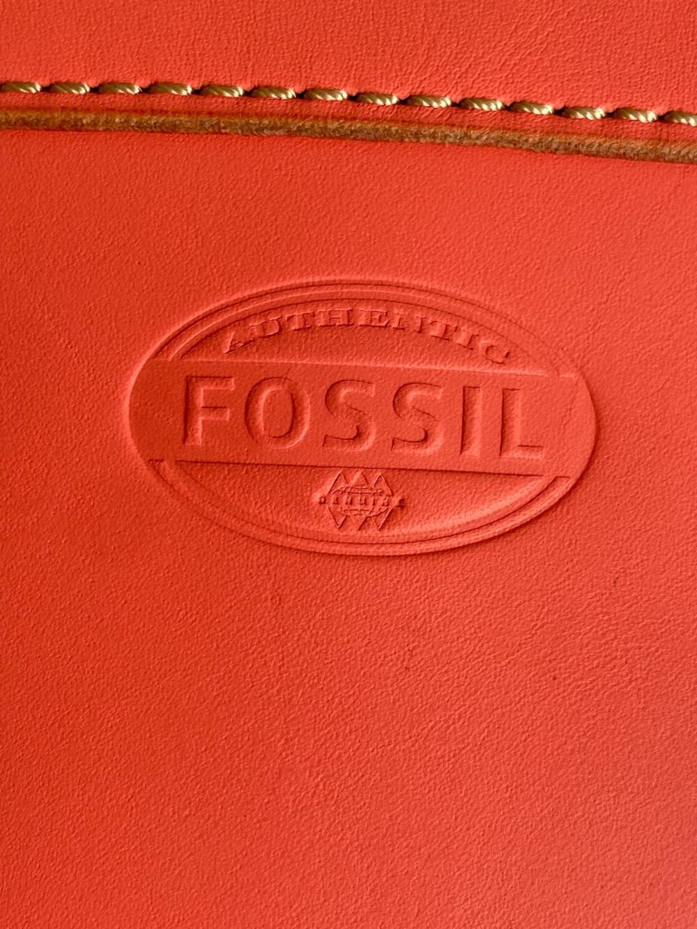 Fossil Mini Austin Leather Turn Lock Saddle Flap Crossbody Bag Coral Salmon - Picture 5 of 15